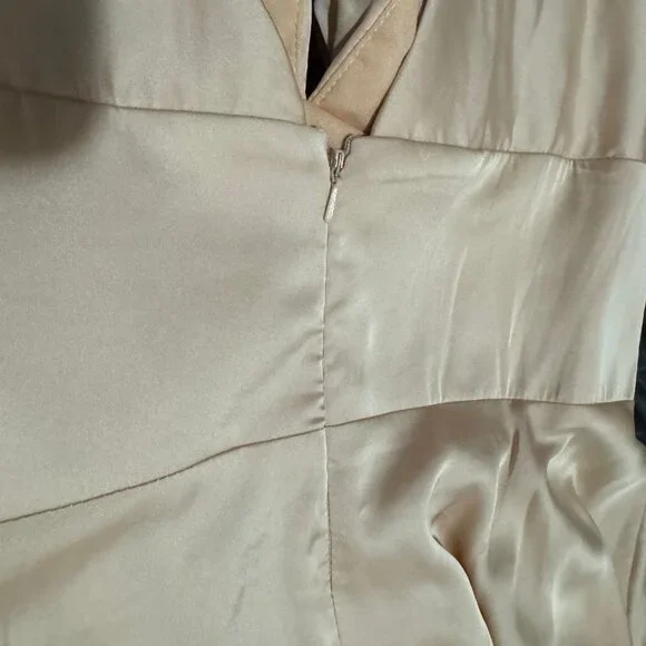 LADivine Bridesmaid 7469 V Neck High Slit Satin Flowy A-Line Dress - Picture 5 of 5